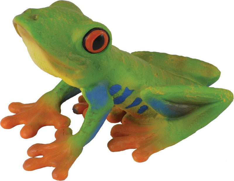 Statuetta Collecta - rana lemure dagli occhi rossi - (m) - insetti - dipinta a mano - miniatura