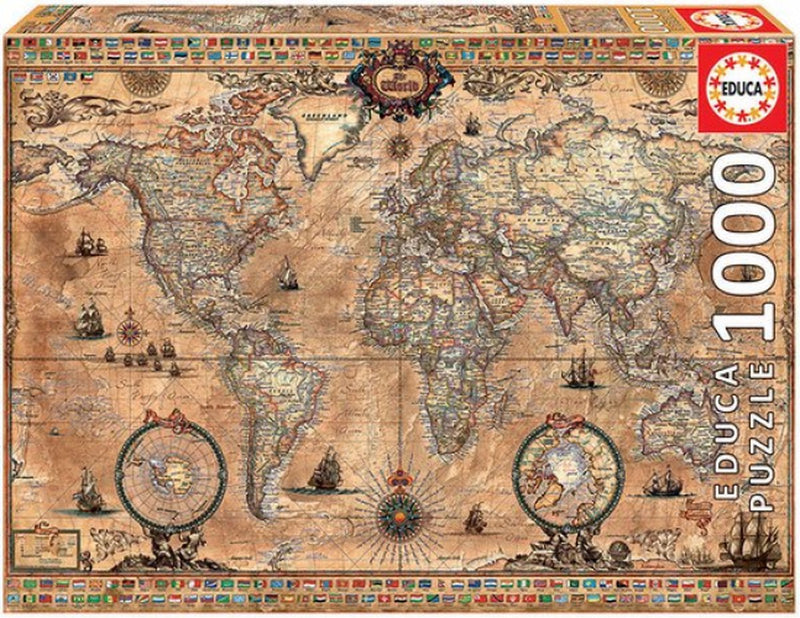 Educa - Mappa del mondo antica - 1000 pezzi - Puzzle