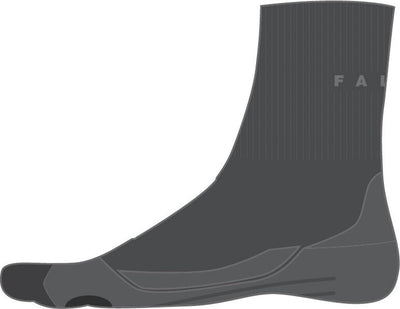 Falke tk2 short anti-blaar dik wol functioneel materiaal wandelsokken heren grijs - maat 42-43