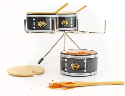 Winkee rocks - drumkit kruidendispenser keramiek hout vaderdag