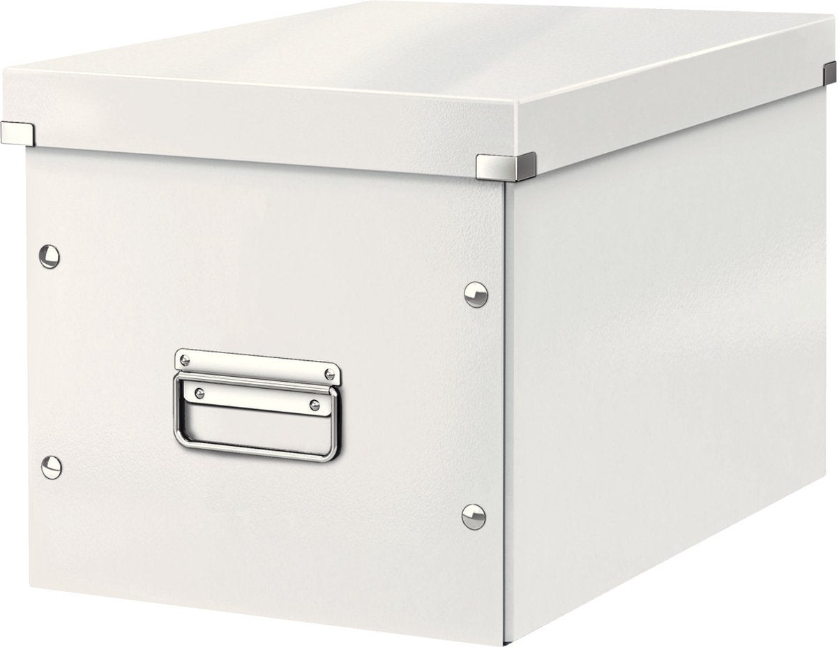 Leitz wow click store cube grande scatola portaoggetti - 80% cartone riciclato - 32 x 31 x 36 cm (LxAxP) - bianco
