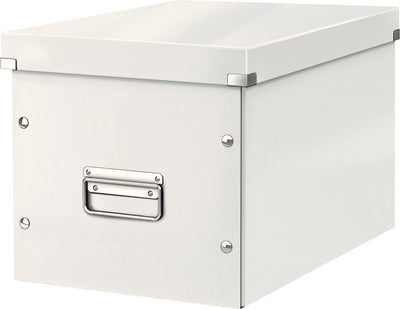 Caja de almacenamiento grande Leitz wow click store cube - 80 % cartón reciclado - 32 x 31 x 36 cm (ancho x alto x profundidad) - blanco