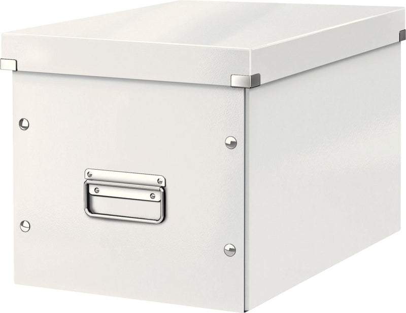 Leitz wow click store cube grande scatola portaoggetti - 80% cartone riciclato - 32 x 31 x 36 cm (LxAxP) - bianco
