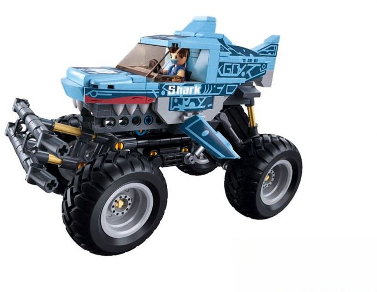Sluban power bricks bigfoot blue juguetes de construcción para niños a partir de 6 años - juguetes de construcción modelo de construcción monster truck - caja de construcción con 273 bloques de construcción y 1 minifigura - m38-b1163