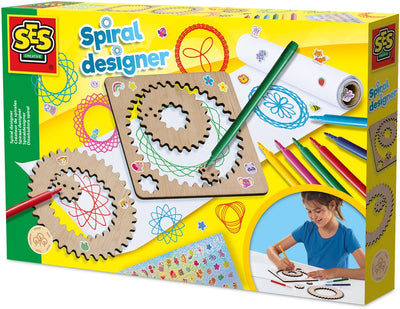Ses creative designer di spirali in legno - set da disegno creativo per bambini dai 5 anni in su - crea oltre 40 spirali uniche con ruote in legno - perfette per i giovani artisti