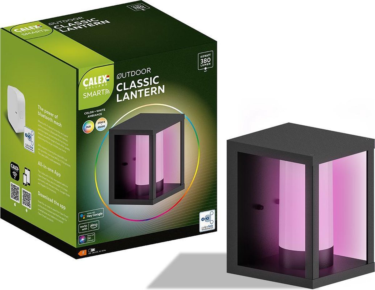 Lampada da esterno LED Calex smart outdoor - lampada da parete intelligente - RGB e luce bianca calda - 4W - nera