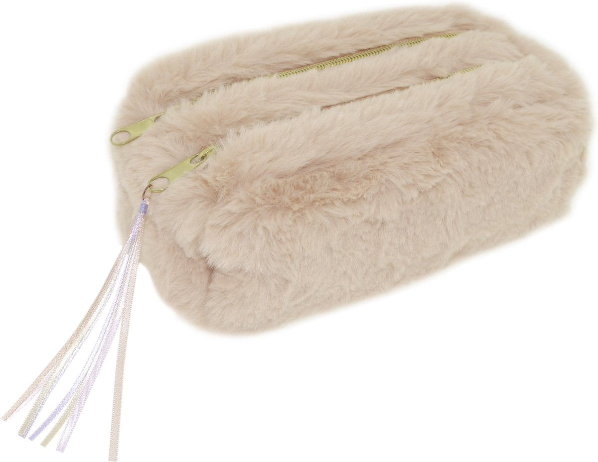 Astuccio Kangaro - Galaxy Girl - pelliccia rosa - due scomparti - k-pm420038
