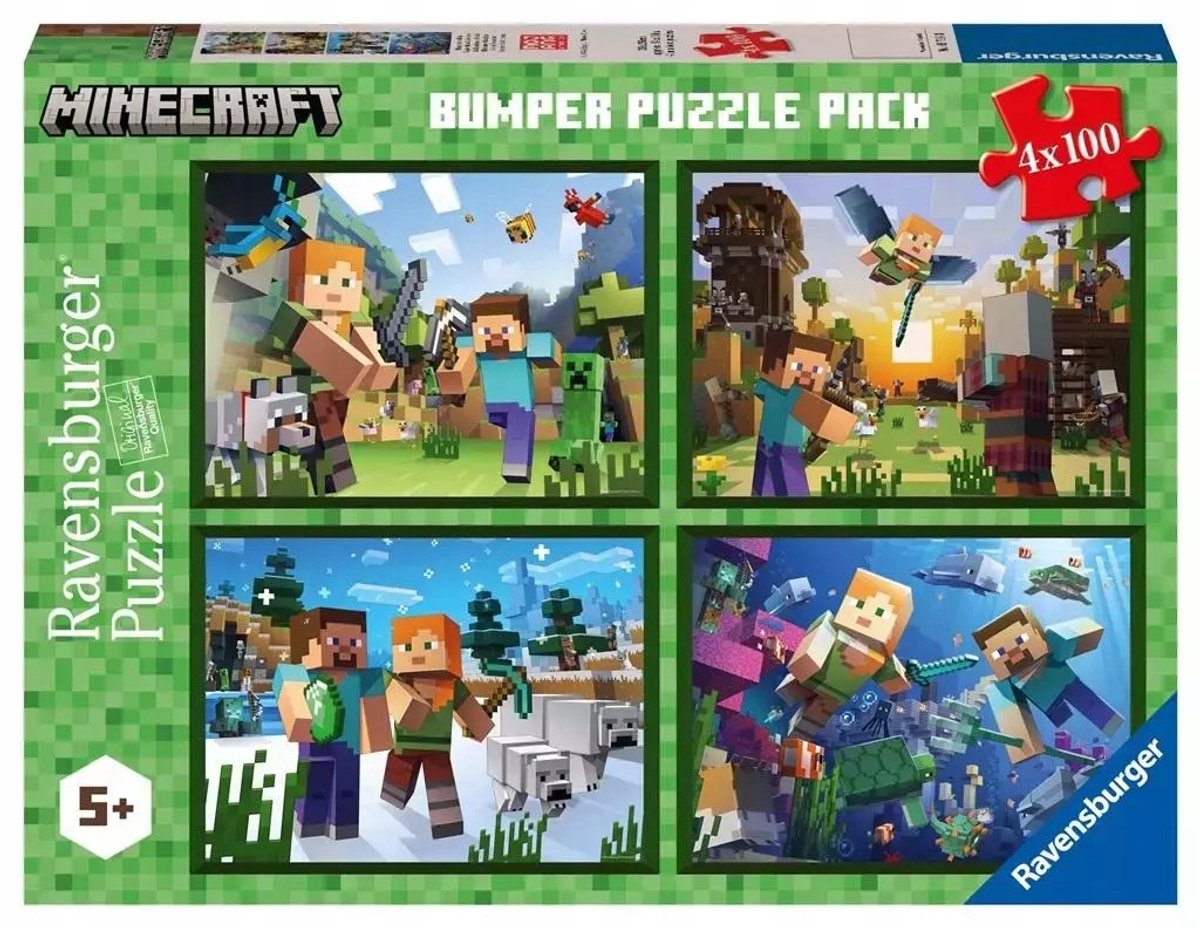 Ravensburger Minecraft puzzle set 4x100 pieces