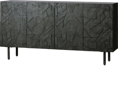 Credenza da bancone in legno - legno - nero - 83x160x40
