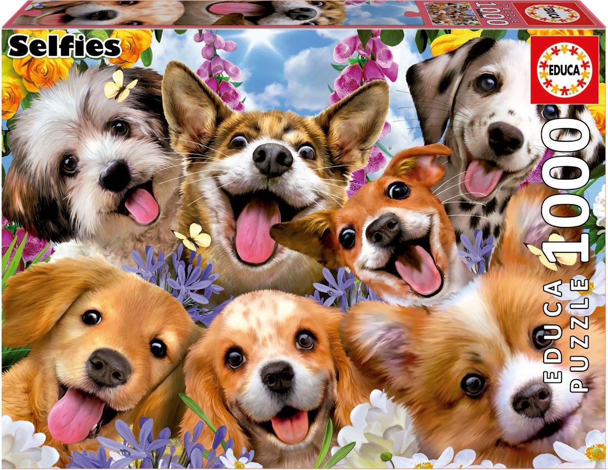 Educa puzzel- doggy selfie 1000 stukjes