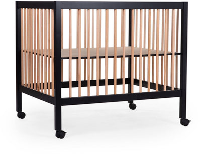 Caja Childhome park 97 con ruedas - regulable en 3 alturas - madera - negro natural - 98 x 78 x 82 cm