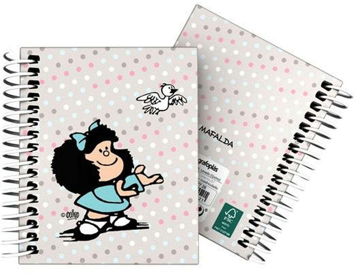 Mafalda schrift bird multicolour a7 100 lakens