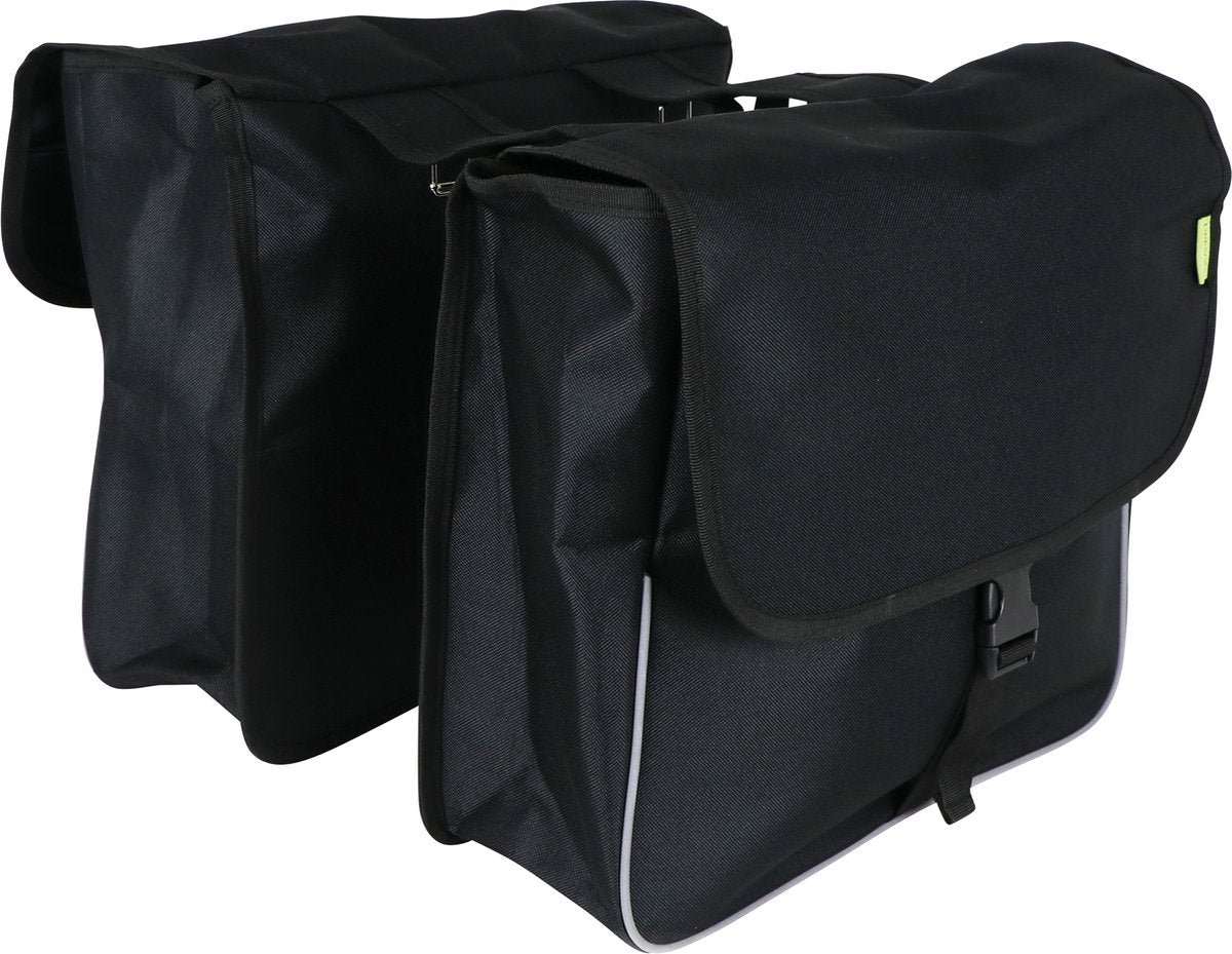 Borsa per biciclette a doppia bicicletta Dresco Basic Shopper Black in nylon da 32 litri