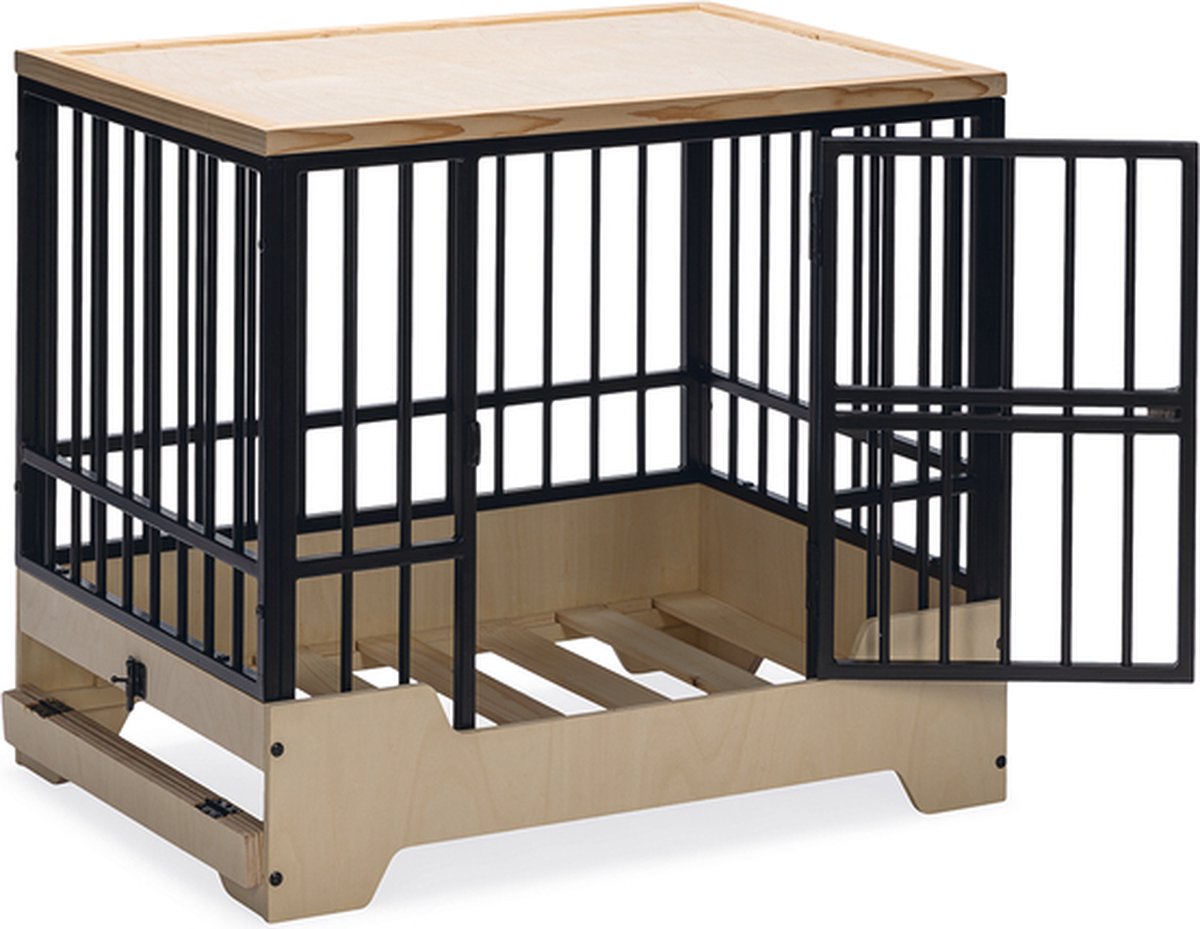 Designed by lotte panca per cani mobili quirine - cuccia per cani - con cassetto - metallo legno - m - 81x57x71 cm