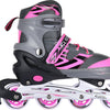 Street rider inlineskates junior aluminium roze grijs mt 29-32