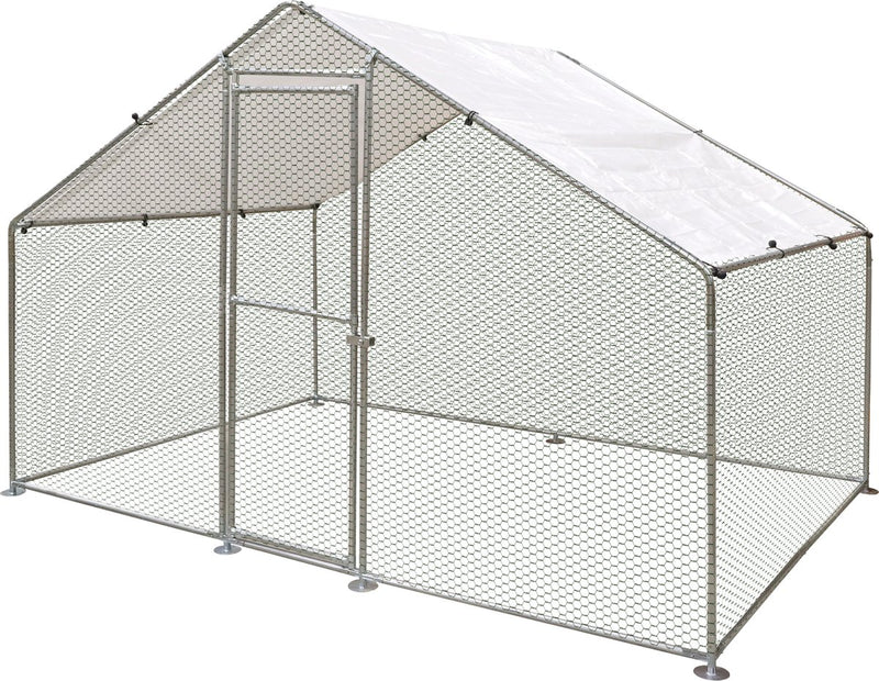 Recinto Flamingo dorak - argento - 2 x 3 x 2 m - recinto da esterno per pollame e conigli - robusto, flessibile e facile da regolare