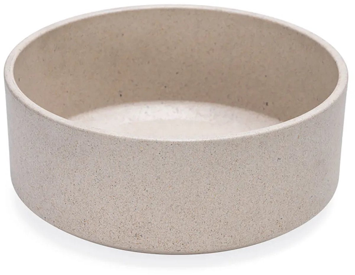 Designed by lotte noor voerbak hond - eetbak drinkbak - vaatwasserbestendig - bamboe - beige - 21 cm
