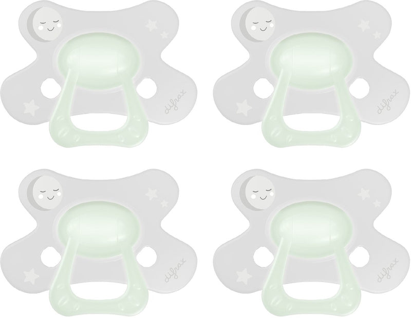 Ciuccio Difrax naturale - da 6 a 12 mesi - verde bianco trasparente - 4 pezzi