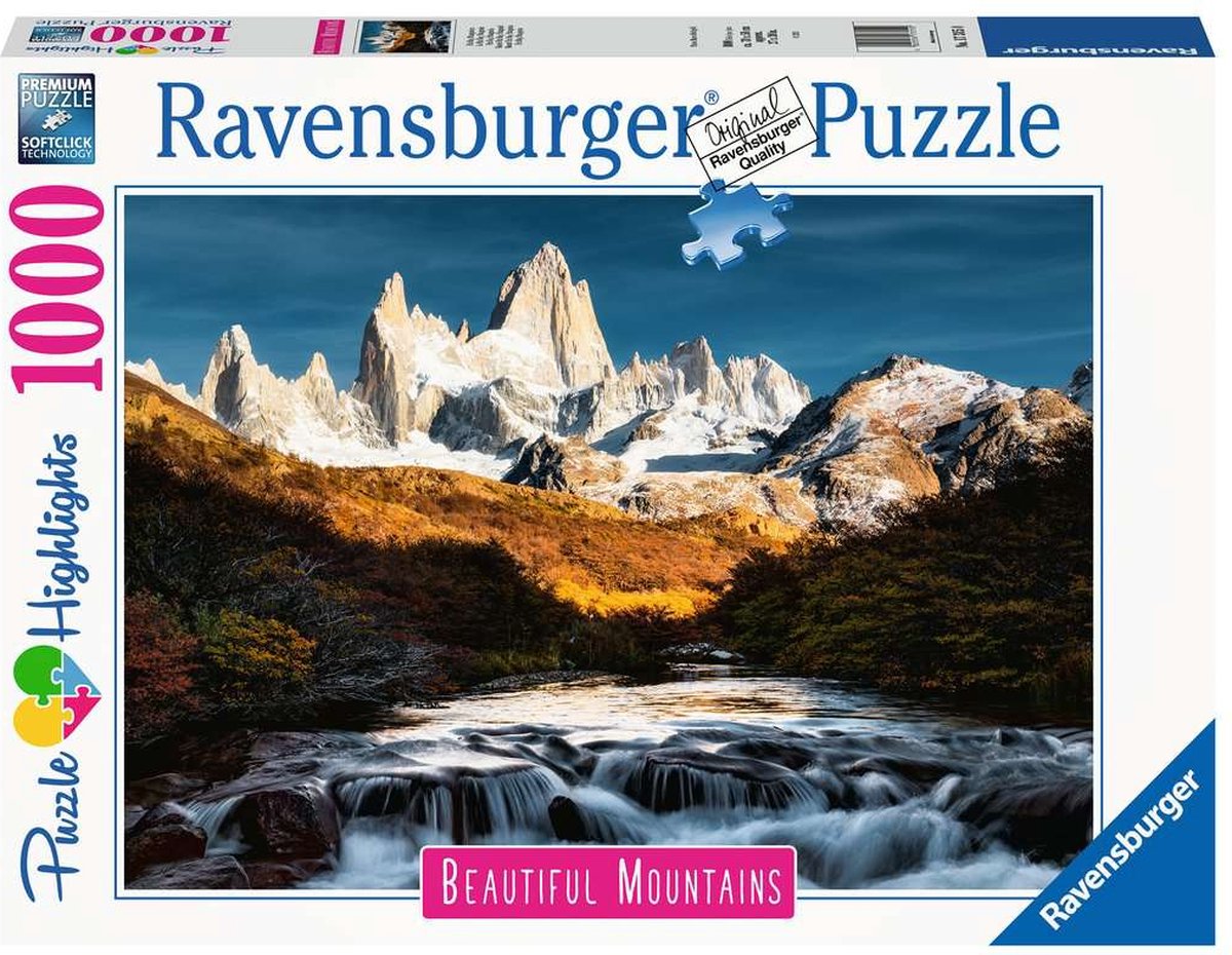 Ravensburger puzzel monte fitz roy, patagonië - legpuzzel - 1000 stukjes