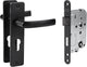 Herraje de puerta Starx derecha e izquierda - pc55 - placa frontal pintada de negro (sin cerradura de cilindro)
