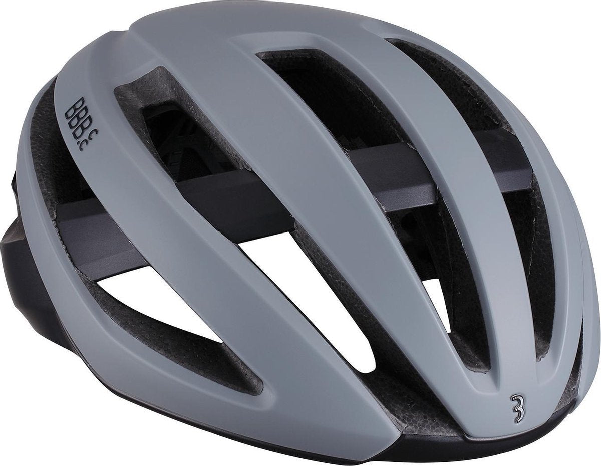 Bbb cycling racefiets helm - maestro aerodynamische fietshelm - optimale ventilatie - lichtgewicht - wasbare padding - fietshelm volwassenen - mat grijs - s - bhe-09