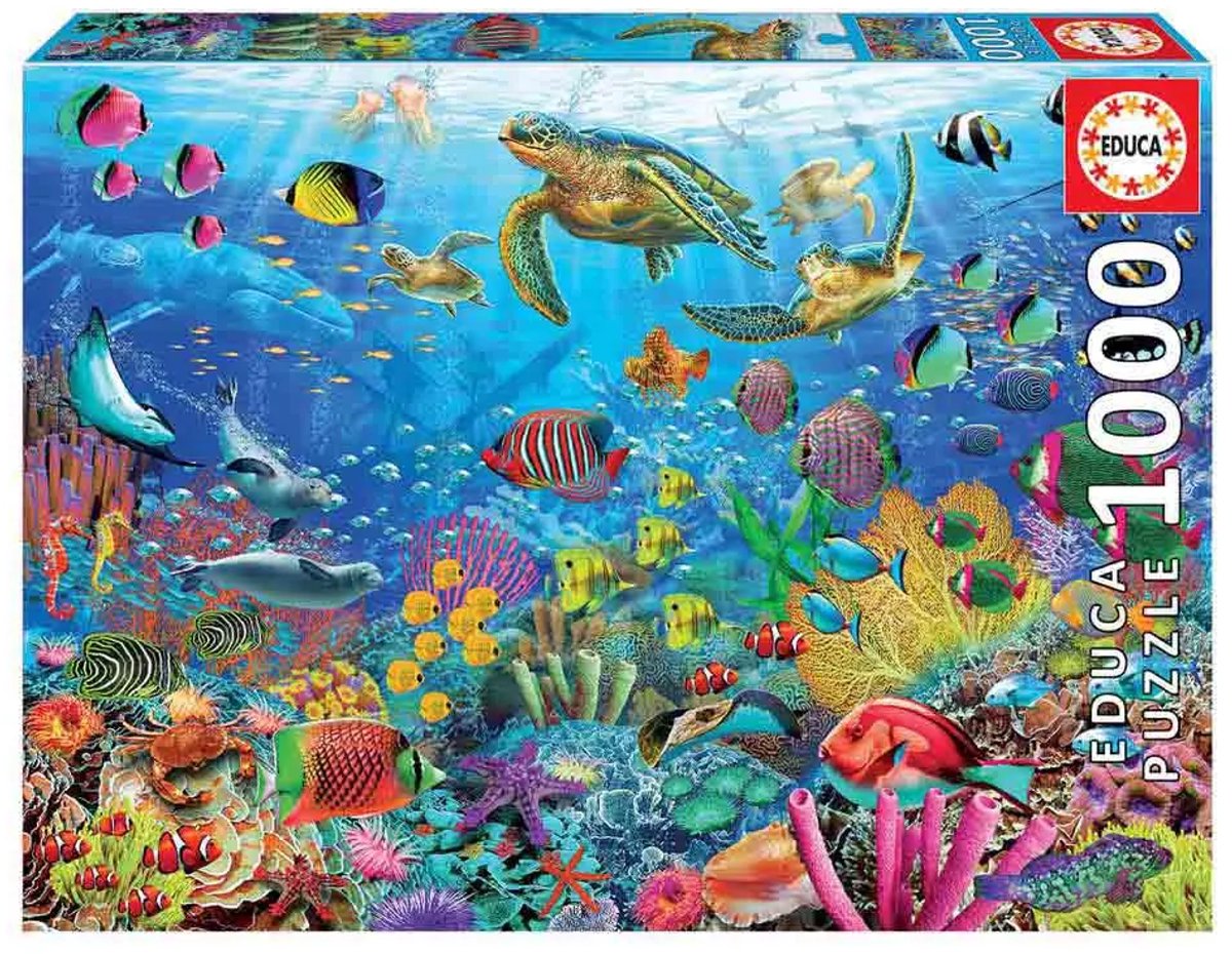 Educa - puzzle - tartarughe in paradiso - 1000 pezzi - puzzle per adulti