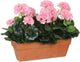Mica decorations kunstplant geranium roze - h 40cm - zandcement sierpot -
