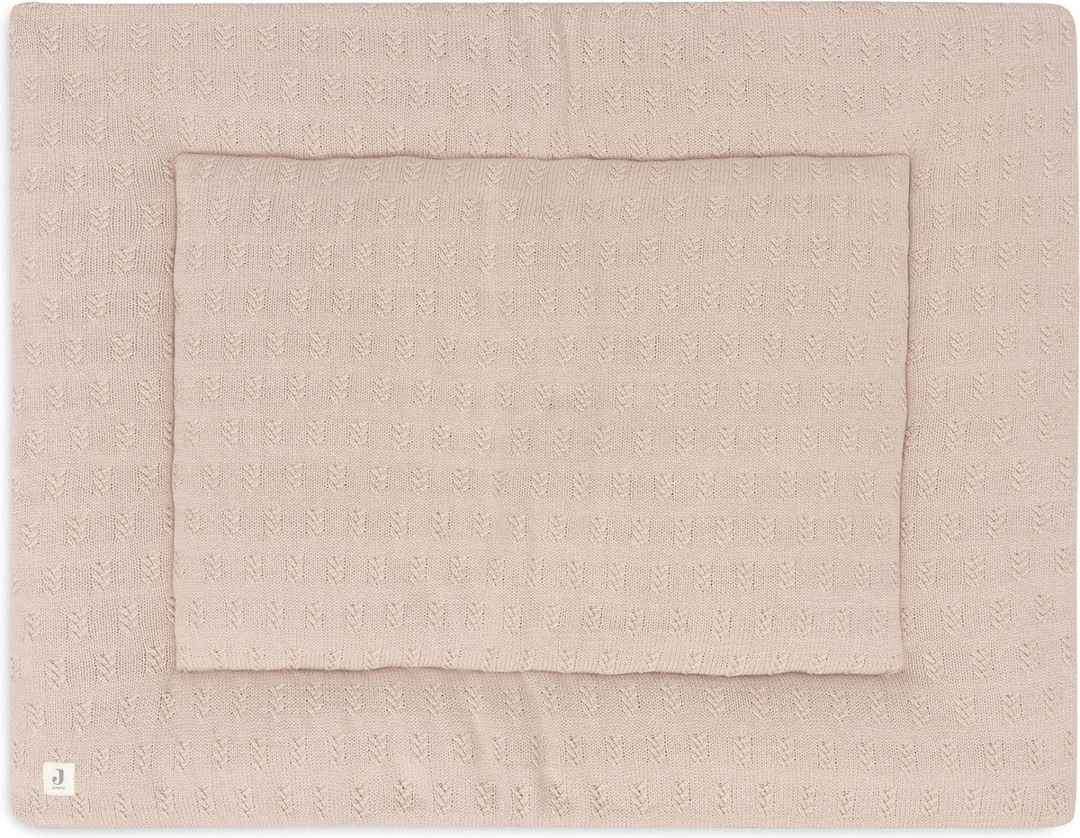 Jollein - boxkleed 75x95cm - speelkleed baby - grain knit - wild rose