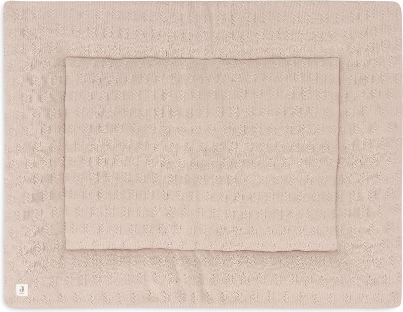 Jollein - boxkleed 75x95cm - speelkleed baby - grain knit - wild rose