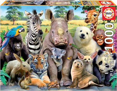 Educa - puzzle - 1000 pezzi - foto di classe - foto di animali - puzzle