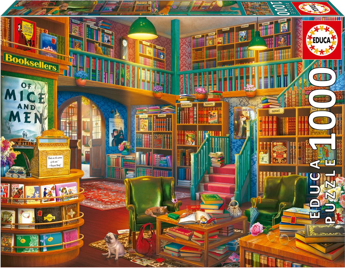 Educa borras educa bibliotheek - puzzel - 1000 stuks - sinterklaas cadeautjes