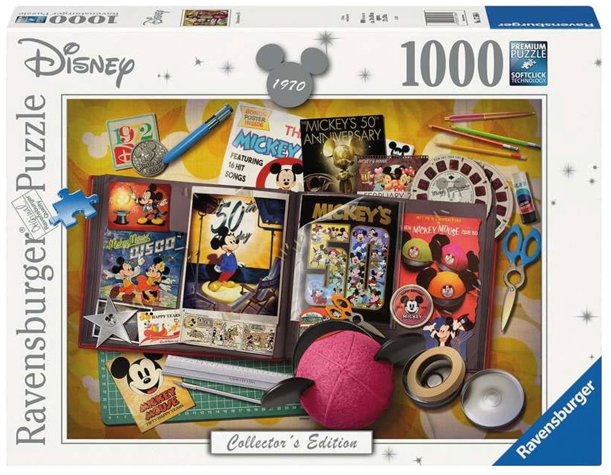 Puzzle Ravensburger Mickey Maus Jahr 1970 - 1000 pezzi Disney.