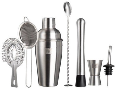 Vacuvin vacu vin cocktail set plus – 7-piece – stainless steel – cocktail shaker 550 ml – complete bar set