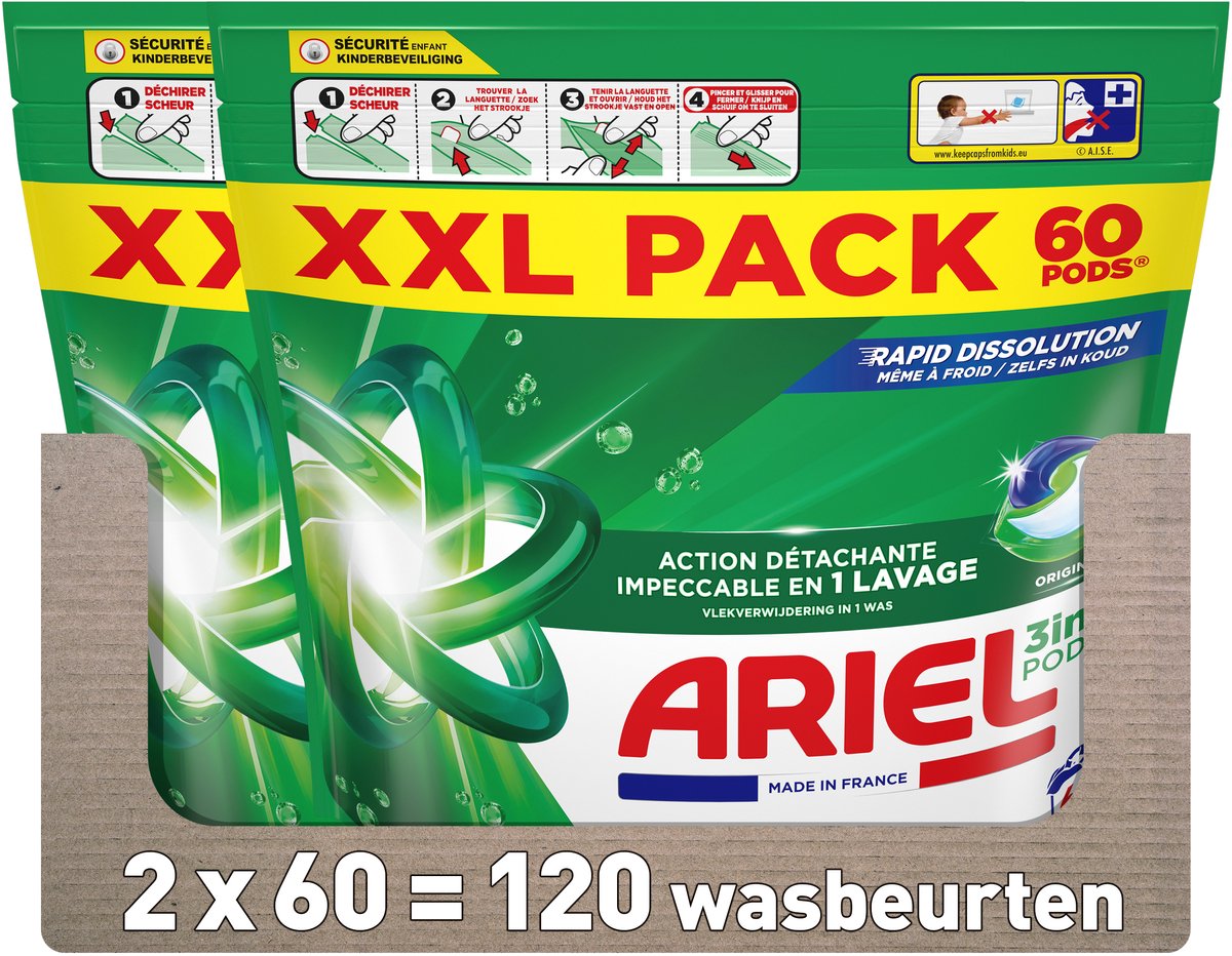 Detersivo in cialde Ariel 3in1 originale - 2 x 60 lavaggi