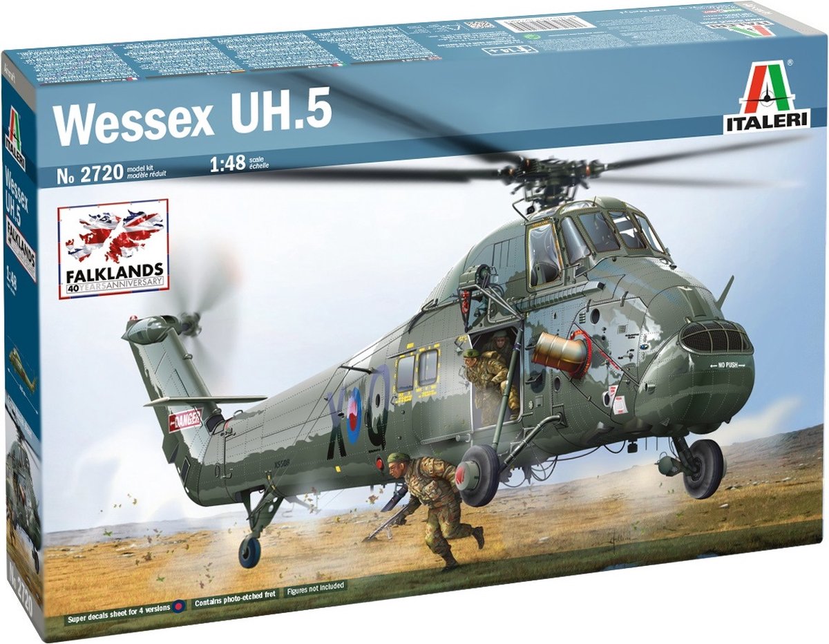Italeri model kit aereo - 2720 wessex uh.5 heli plastica - 1:48 - modellismo
