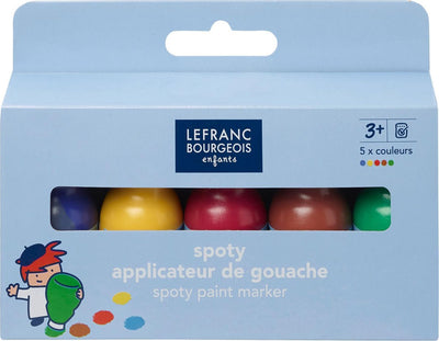 Lefranc bourgeois paris lefranc bourgeois 807251 education spoty paint marker – 5-piece set | gouache markers for children from 3 years | splash-free washable