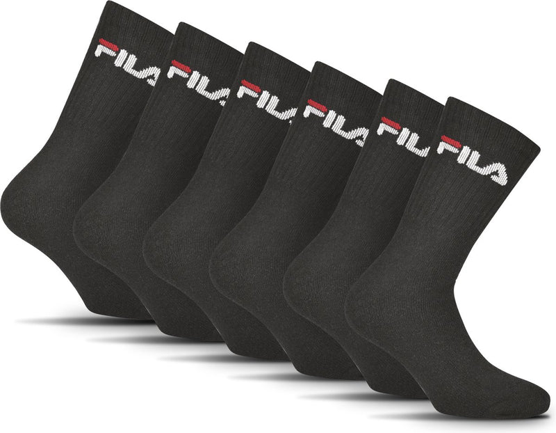 Calcetines deportivos de tenis Fila - talla 39 42 - paquete de 6 - negro