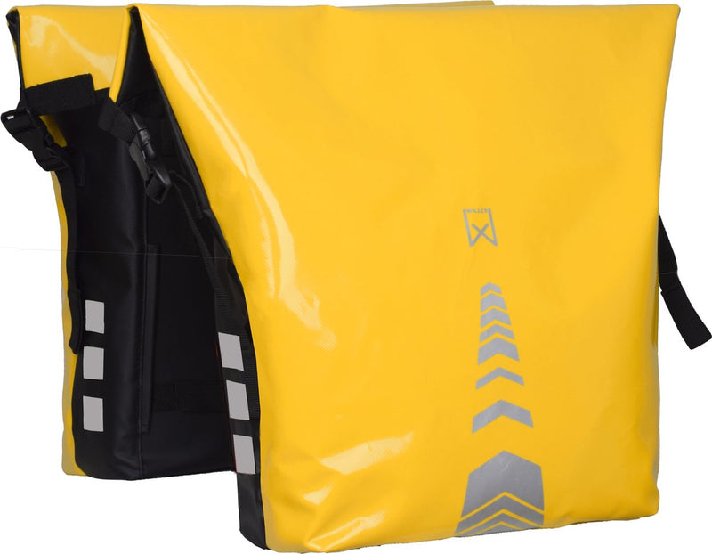 Willex dubbele fietstas - sportief - geel - 34l