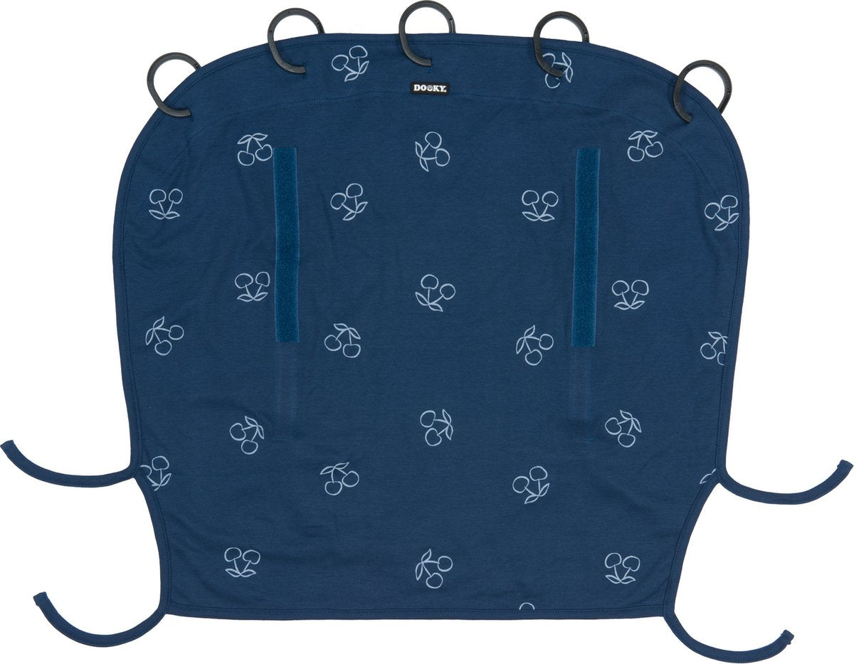 Dooky universal cover zonnescherm kinderwagen - uv bescherming voor je kind - zonnedoek buggy - blue cherry