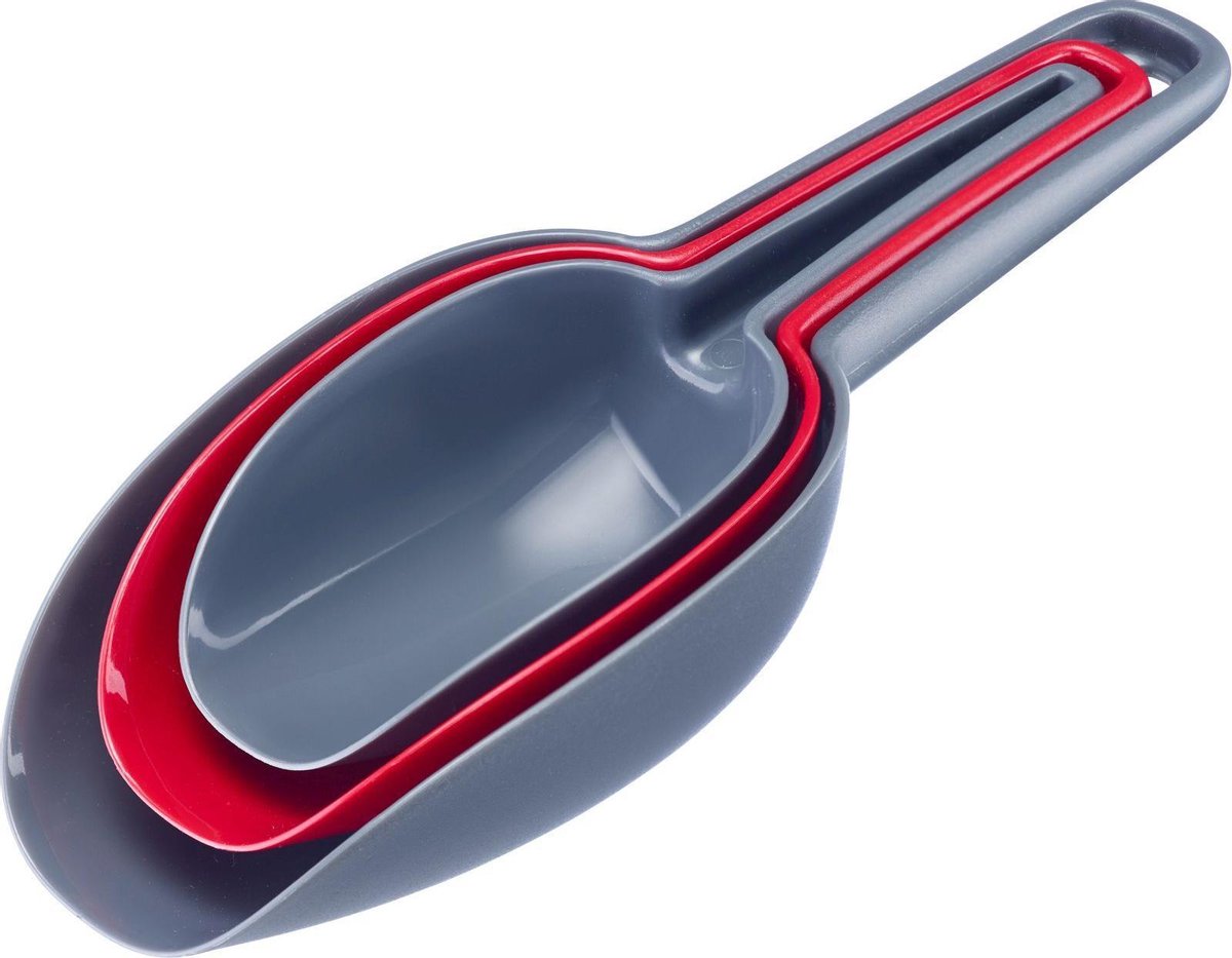 Set di misurini Westmark, 3 pezzi, volume: 50 100 150 ml, plastica, senza BPA, trional, rosso antracite, 90902270