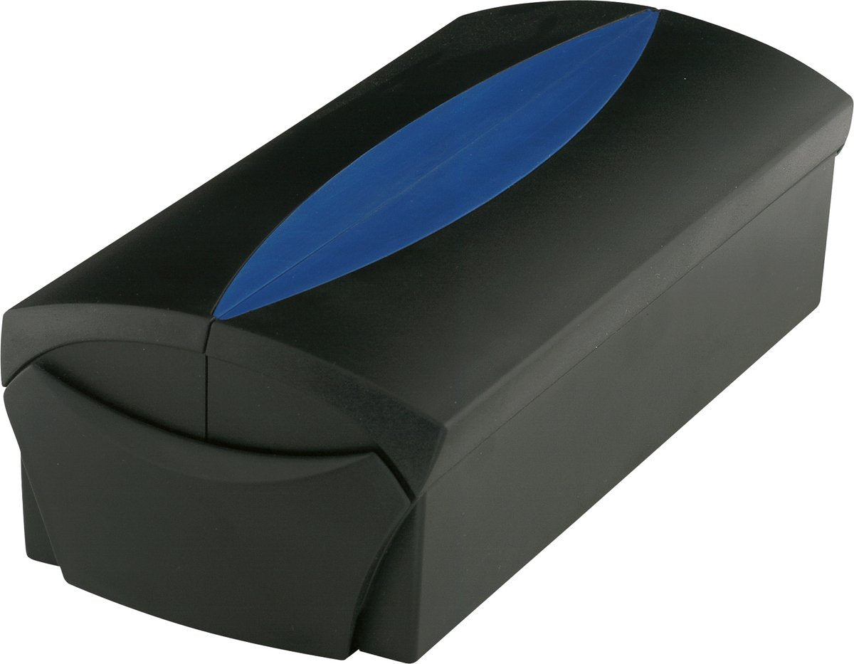 Caja para tarjetas de visita VIP delta han negro azul con funda para tarjetas de visita