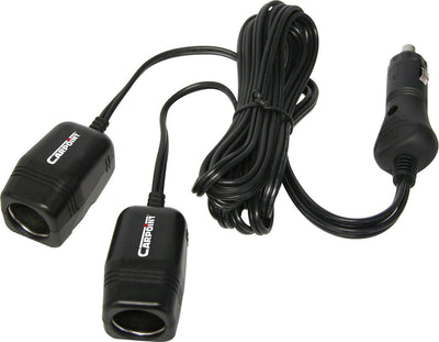 Caja de mechero de 2 vías Carpoint – 12v 10a – cable de 2 metros – homologado CE – doble conexión – para accesorios de coche