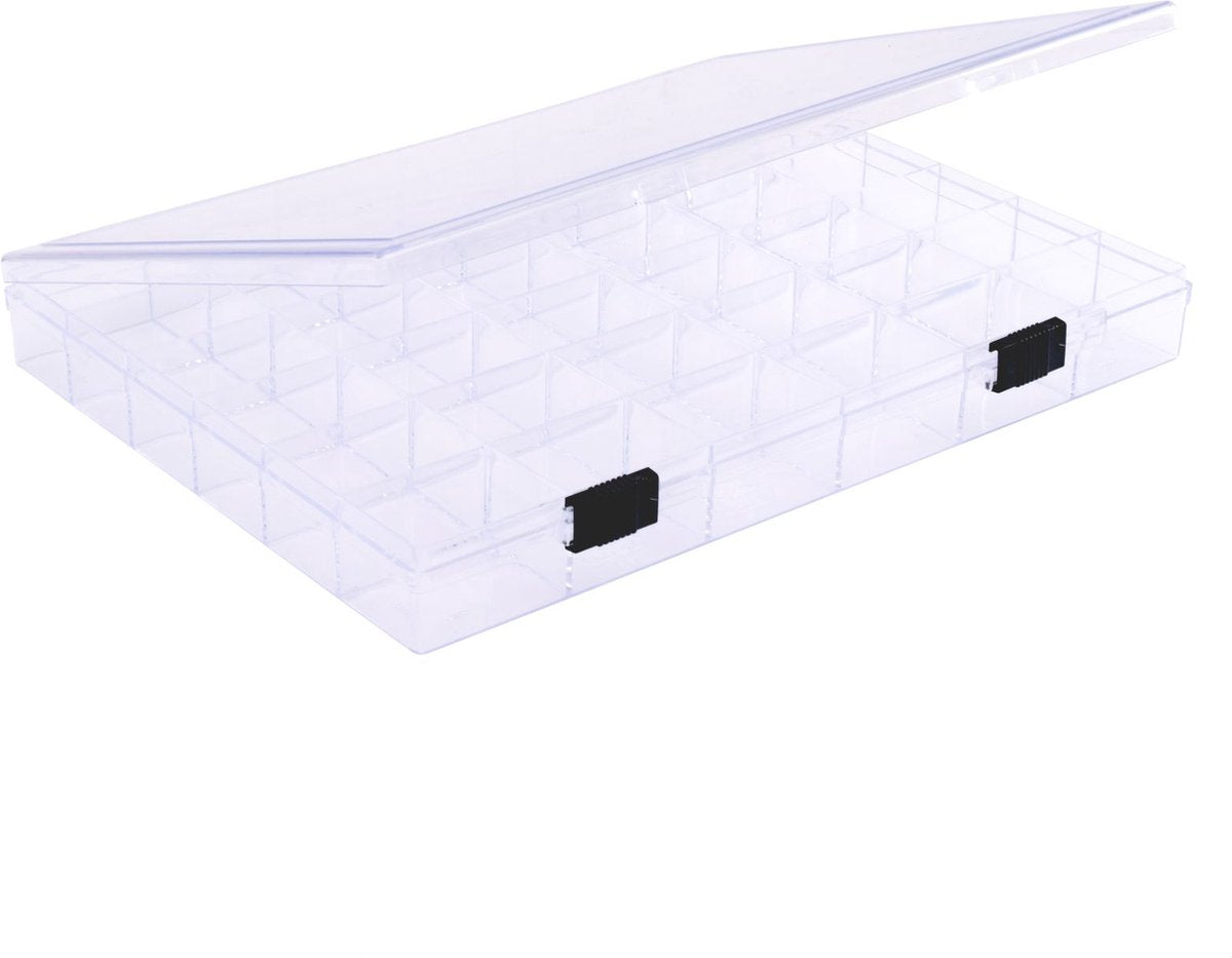 Caja de almacenamiento creativa Vaessen – 24,7 x 19,2 x 2,9 cm – 36 compartimentos