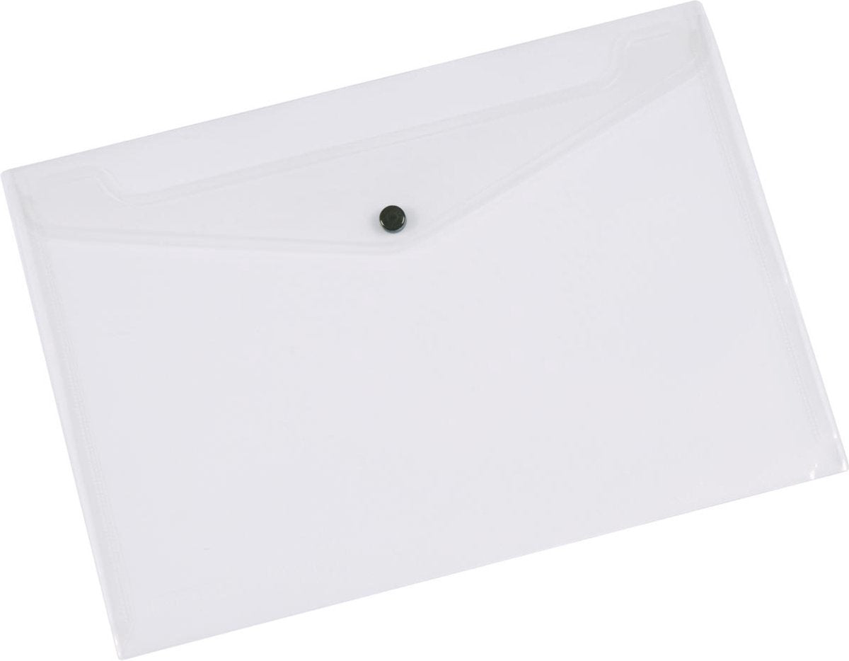 Cartella portadocumenti Q-connect, A3, pp trasparente, chiusura a pulsante, 12 pezzi
