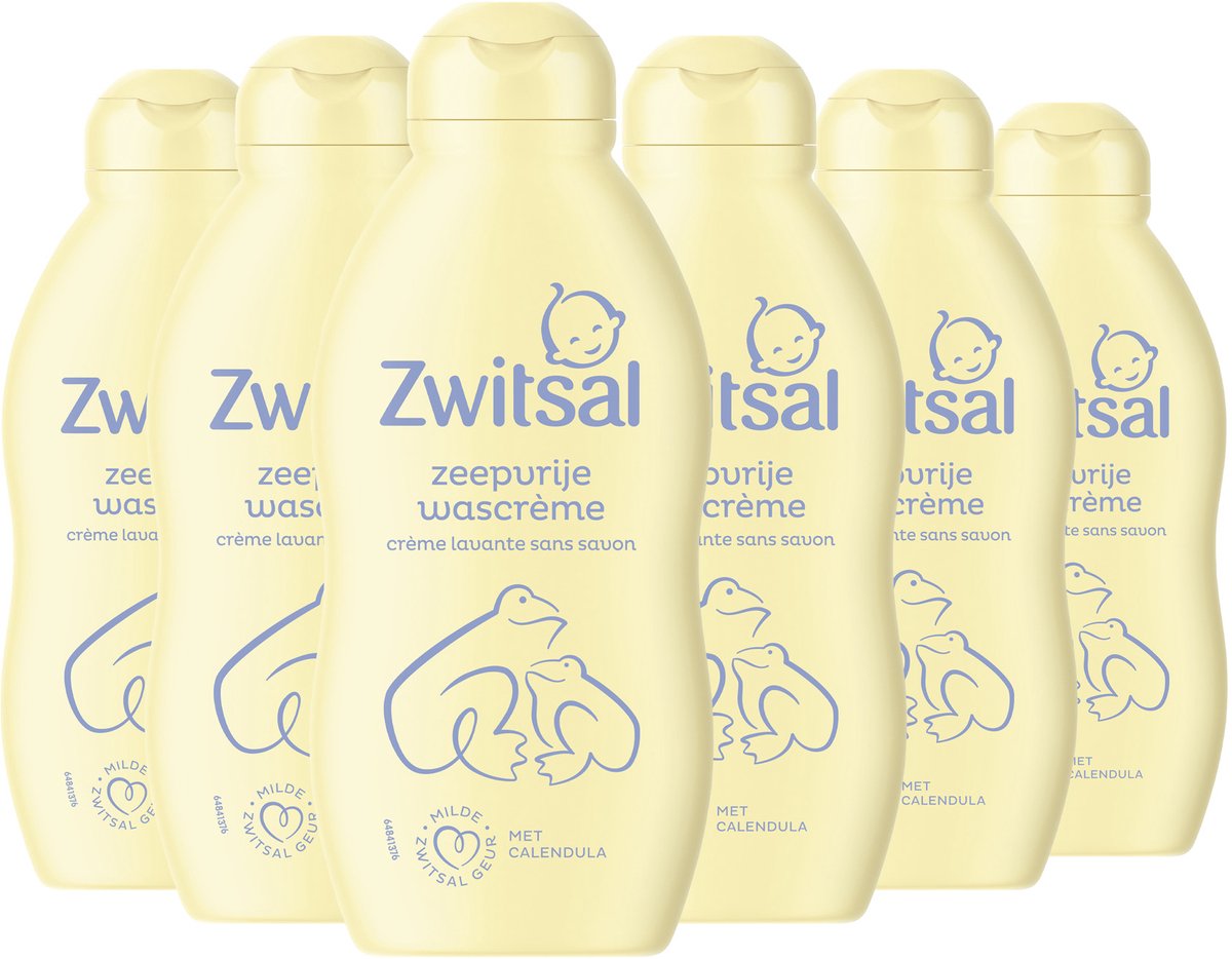 Zwitsal - crema detergente senza sapone - baby - 6 x 200 ml