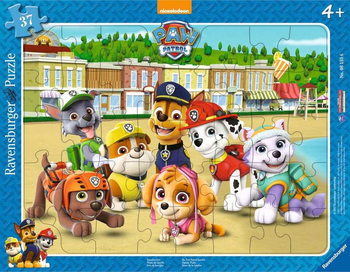 Ravensburger Puzzle Paw Patrol Foto di famiglia - Puzzle con cornice per bambini 37 pezzi.
