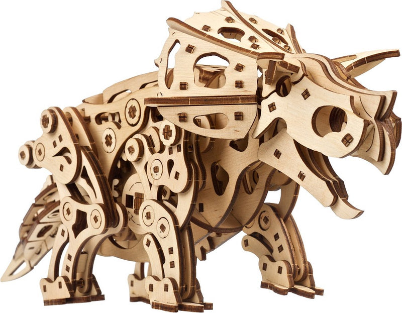 Costruzione di modelli 3D Ugears - triceratopo - kit di costruzione meccanica in legno - giocattoli educativi