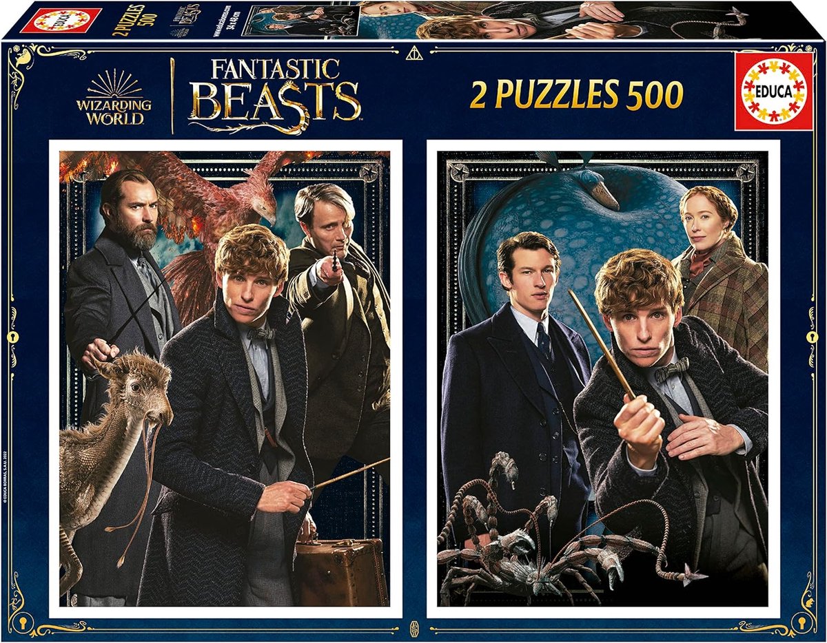 Educa - puzzel - fanatic beasts - 2 x 500 stukjes - legpuzzel voor volwassenen