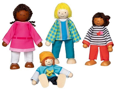 Familia intercultural de muñecas flexibles de Goki, 4st.