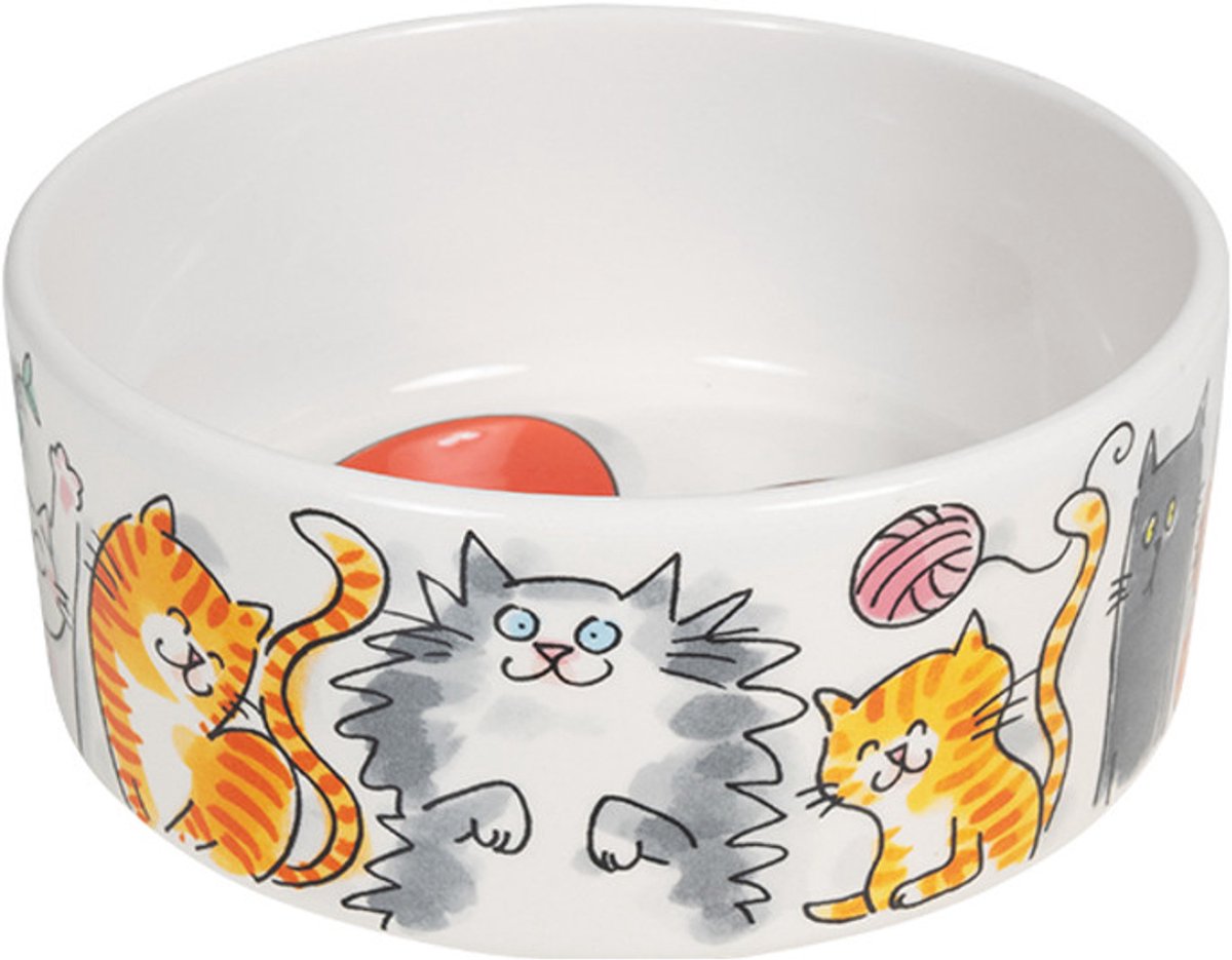 Blond Amsterdam cuenco de comida gato de barro 15,5x6,5cm multicolor